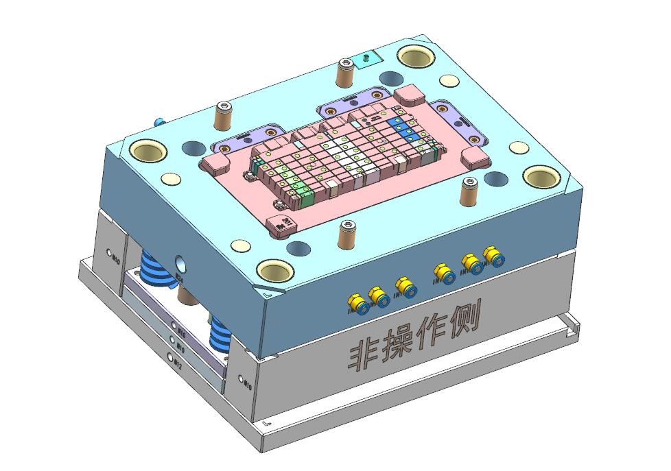 電池蓋冷流道小水口注塑模具公模圖